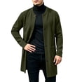 thumbnail image 5 of ZACPNCV Men's Long Cardigan Coat Solid Color Collarless Coat Open Front Button Down Jacket with Pockets Casual Slim Fit Winter Overcoat, 5 of 7
