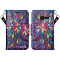 thumbnail image 2 of Pixi Eclipse Case, Alcatel OneTouch Pixi Eclipse Wallet Case, SOGA [Pocketbook Series] PU Leather Magnetic Flip Design Wallet Case for Alcatel One Touch Pixi Eclipse (A462C) - Rainbow flower, 2 of 4