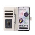 thumbnail image 5 of Crossbody Wallet Case for Google Pixel 8 Pro Chain Lanyard & Wrist Hand Strap Case with Card Slots Zipper Pocket Kickstand, Premium PU Leather Magnetic Clasp Shockproof Flip Cover, White, 5 of 5
