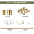 thumbnail image 7 of 1 1/8 Inch Diameter Curtain Rods 36 to 72 Inches(3-6ft), Telescoping Heavy Duty Large Drapery Rod with Adjustable Aluminum Alloy Bracket, Solid End Caps for Windows Patio Decoration, Brushed Gold, 7 of 7
