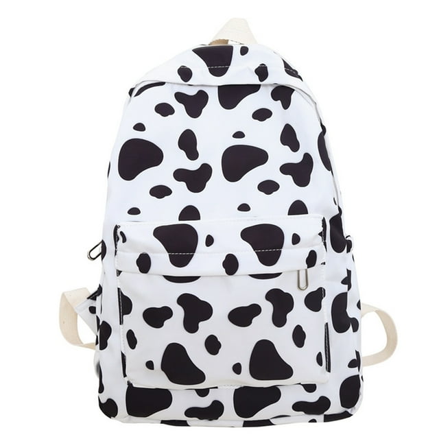 Large Backpack for School Cute Cow Print Backpack Fashionable and Versatile Large Capacity Backpack Small and Fresh Student Backpack Casual Backpack Cow Print Backpack