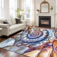 thumbnail image 2 of 6'x9' Area Rugs, Purple Orange Indoor Outdoor Area Rug for Living Room Bedroom, Modern Abstract Art Moire Washable Bathroom Rugs Kitchen Floor Carpet Mats Home Decor Aesthetic, 2 of 8