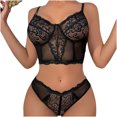 thumbnail image 1 of Ropa interior sexy Pijamas Perspectiva de encaje Ropa interior sin respaldo Conjunto de dos piezas Fridja  nalpqowj38826, 1 of 6