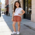 thumbnail image 6 of Frostluinai Girls Lightweight Jean Shorts Casual Baggy Fringe Hem Hot Pants Elastic Waist Comfy Denim Shorts Distressed Washed Jeans with Pocket 4-14Y, 6 of 9