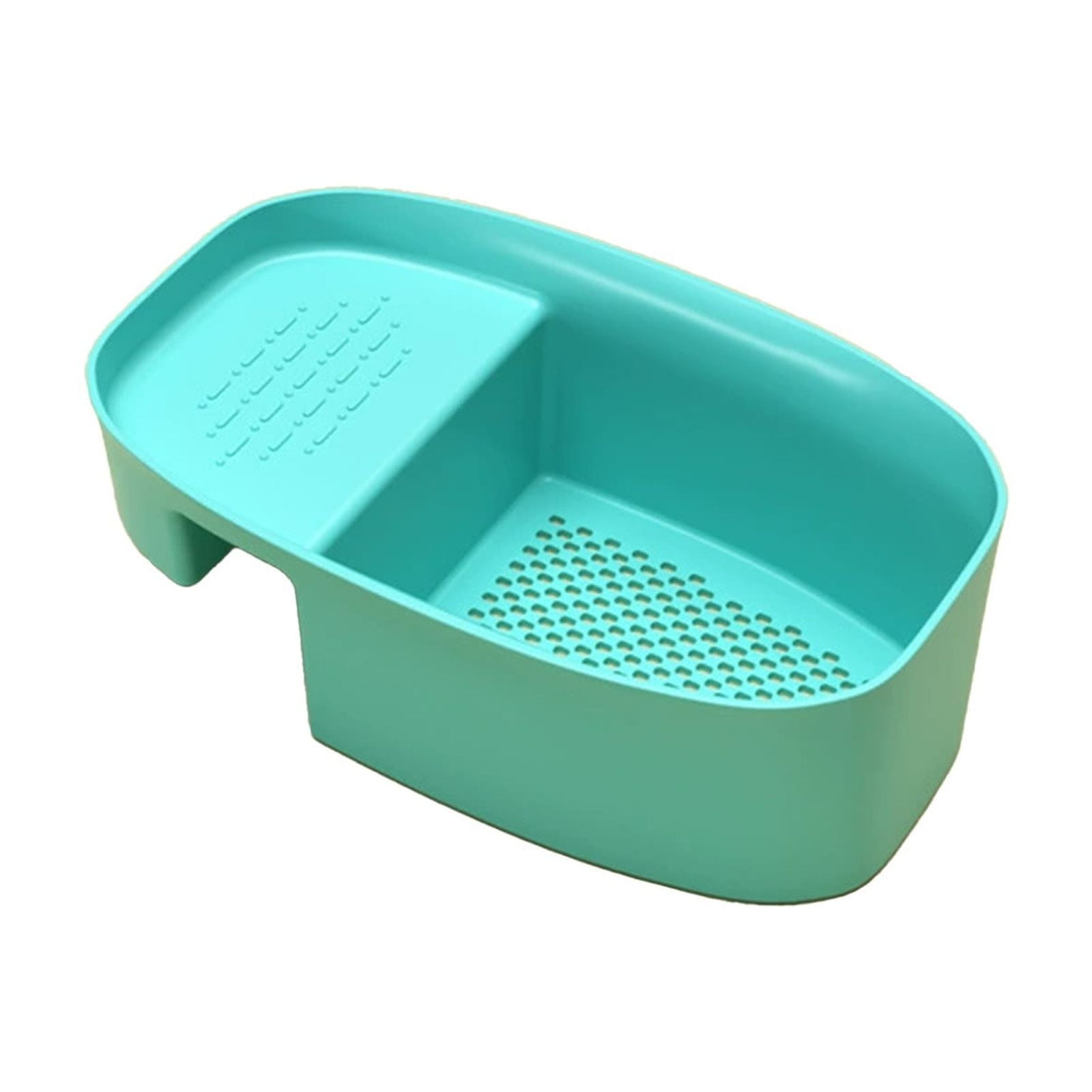 Multifunction Saddle-Shaped Sink Strainer Colander – Corner Mesh Drain Basket For Food Waste, Fruit Washing & Sponge Storage – Dark Blue