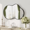 thumbnail image 4 of GODCHAR Asymmetrical Mirror 32"x20" Bathroom Vanity Irregular Wall Black Framed, 4 of 10