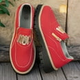 thumbnail image 4 of Dakaela Womens Loafer Shoes Platform Chunky Penny Loafers Lug Sole Slip on Work Office Business Casual Dress Shoes Red 9.5, 4 of 7