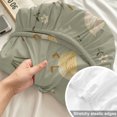 thumbnail image 4 of Full Size Fitted Sheet Set - Cute Duck Daisy 3 Piece Bedding Sets 16" Deep Pocket Fitted Sheet with 2 Pillowcases, Summer Spring Floral Sage Green Brushed Microfiber Hotel Luxury Bed Sheets, 4 of 9