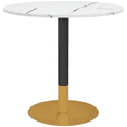 thumbnail image 1 of HOMCOM Table à Manger Ronde Table de Cuisine avec Dessus en Faux Marbre pour Salle à Manger, 1 of 10