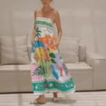 thumbnail image 3 of Nuevo vestido de tirantes sin mangas estampado con posicionamiento de tirantes para mujer sexy con dobladillo grande, 3 of 6