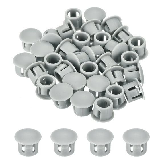 Uxcell 64PCS 8mm Light Gray Plastic Hole Plugs, Flush Type Panel Hole Caps