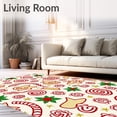 thumbnail image 2 of ODIKA 4'x6' Machine Washable Non-Slip Area Rug, Yuletide Sugary Delight Beginner Crafting Project High Traffic Rug, Red, 647082, 2 of 7
