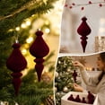 thumbnail image 7 of 2026 Christmas Indoor Decoration Flocked Finial Christmas Tree Ornaments 6Pcs Vintage Hanging Spire Drop Baubles Assorted Shapes For Xmas Party Decor, 7 of 7