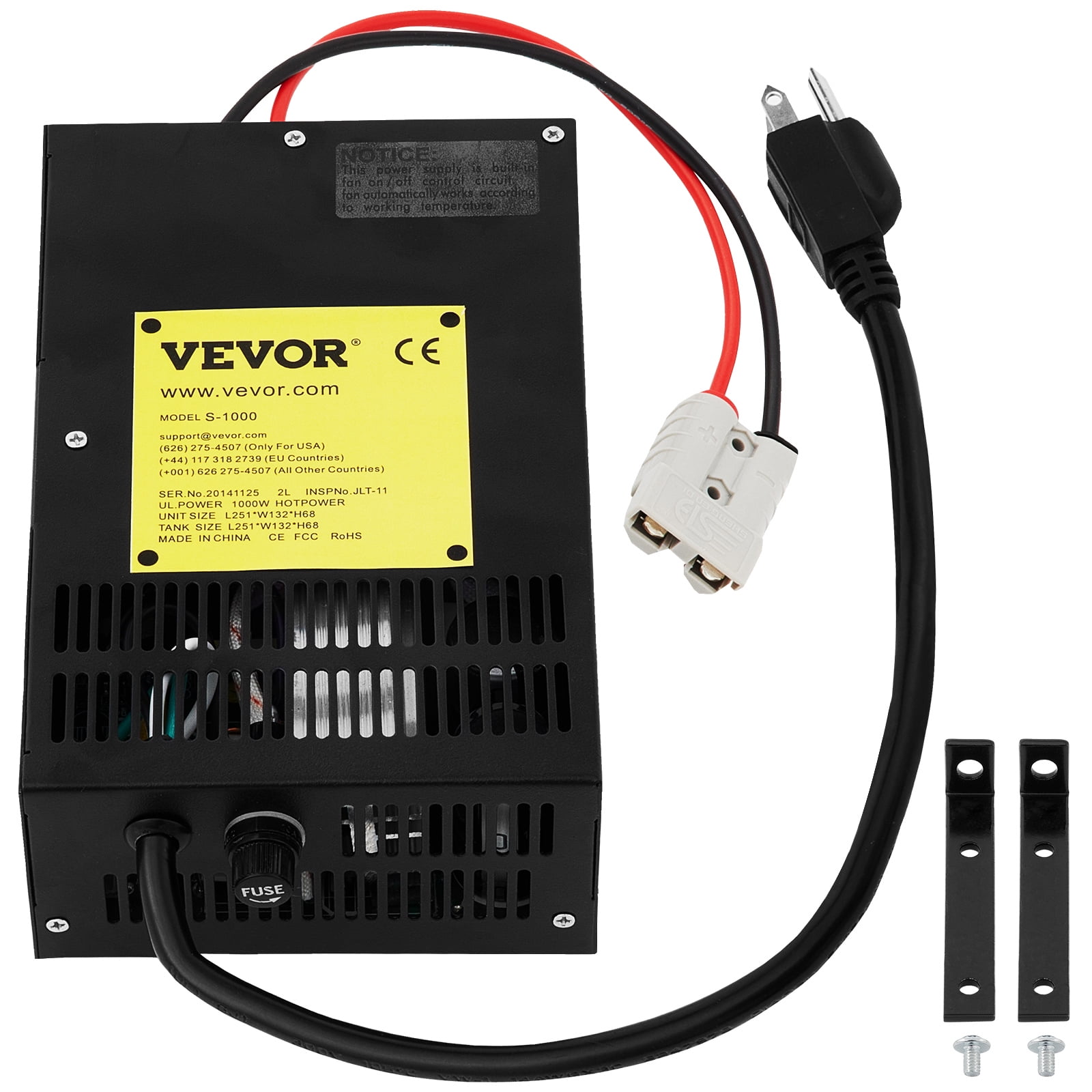VEVOR RV Power Converter Charger, 110v AC to 12v DC, Power Supply Battery  Converter Charger 1000w with 13-16v DC Adjustable Operating Range