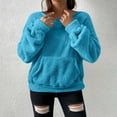 thumbnail image 5 of Annhoo Women's Fuzzy Sweaters Winter Fleece Warm Tees Crewneck Long Sleeve Pullovers Comfy Soft Lounge Shirts, 5 of 8
