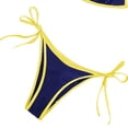 thumbnail image 4 of JSGEK Women Sexy Bikini Set Solid Color Extended Sizing Drawstring Detail Padded Support Beach Ready Padded Support Blue XS, 4 of 5