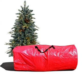 Boao 1 Piece Christmas Tree Disposal Bag Storage Bag Xmas Tree Removal Bag  Garbage Bag Trash Bag Recycleable Plastic Bag and 1 Piece Golden Ribbon