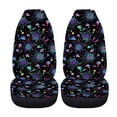 thumbnail image 4 of XYZCANDO Comfortable Car Seat Covers Auto SUV Truck, Anti-Slip Easy to Install Auto Seat Covers 2 Pack Stretchy Cloth Neon Neon Spider Web Pattern, 4 of 7