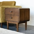 thumbnail image 2 of Pemberly Row Mid-Century Rectangular Solid Wood 2-drawer NightStand in Brown, 2 of 10