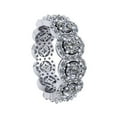 thumbnail image 3 of Natural 5.00Ct Round Cut Diamond Circle Halo Anniversary Wedding Eternity Band Ring 10k Gold GH I1, 3 of 3