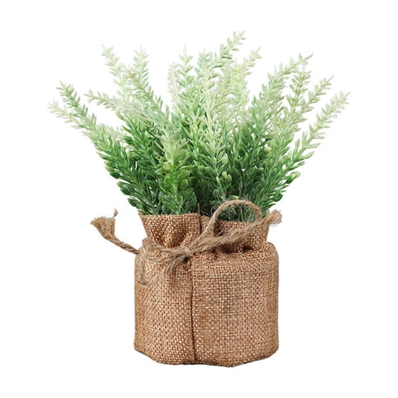Lilixerw Small Fake Lavender Plants Potted Artificial Plants For Home Decor Party Wedding Garden Table Office Patio Decoration,White