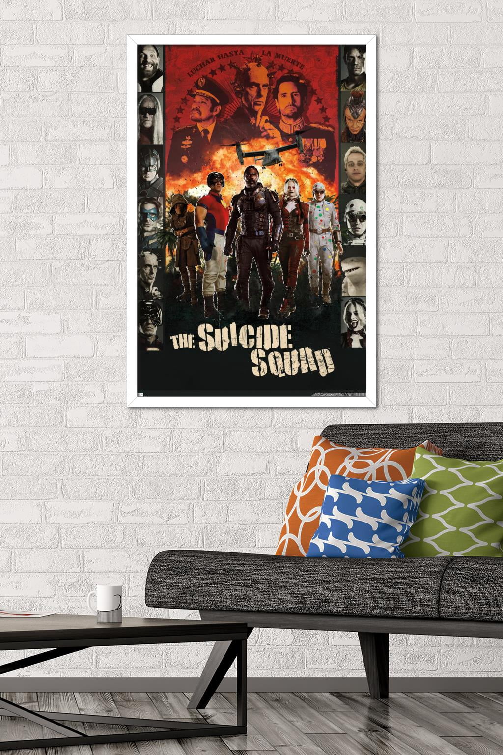 DC Comics Movie The Suicide Squad - Battle Group Wall Poster, 22.375" x 34", Framed