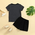 thumbnail image 4 of EnJoCho Youth Kids Cute T Shirt Toddler Baby Boys Spring Summer Striped Cotton Short Sleeve T Shirt Shorts Pants Clothes Little & Big Children Casual Home School Wear 5-6 Years, 4 of 6