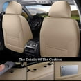 thumbnail image 3 of Coverado Beige Car Seat Covers Full Set, Waterproof Faux Leather Auto Seat Protectors with Lumbar Support, Luxury Automotive Interior Accessories Universal Fit Most Cars SUV Trucks, 3 of 7