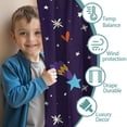 thumbnail image 3 of Funny Window Curtains for Kids Room - 42Wx63H Inch 2 Panels, Rod Pocket Starry Night Patterns for Boys Bedroom Decor Preschool Classroom Curtains Playroom Living Room Window Drapes, 3 of 5