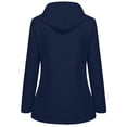 thumbnail image 5 of DHFJKG Women Thickened Jacket Raincoat Windproof Solid Color Zipper Outdoor Plus Size Hooded Warm Lined Mid-Long Classic Jackets, 5 of 5