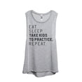 thumbnail image 1 of Thread Tank Eat Sleep Take Kids To Practice Repeat Women's Fashion Sleeveless Muscle Tank Top Sport Grey X-Large, 1 of 4