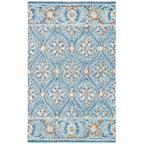 SAFAVIEH Blossom Dima Damask Area Rug, Navy/Yellow, 5' x 8'