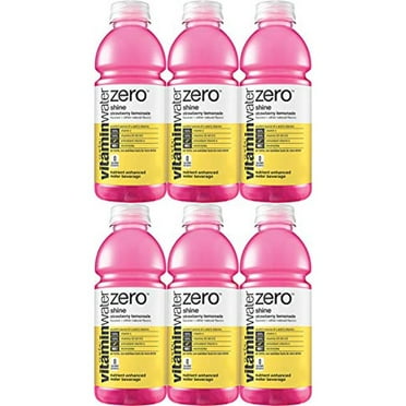 Vitamin Water Zero, Strawberry Lemonade - Shine, 20oz Bottle (Pack of 6, Total of 120 Oz)