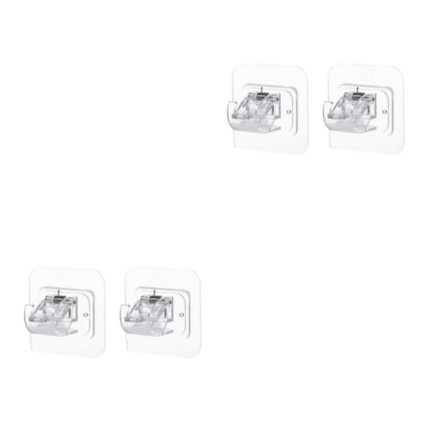 Wosthever Barra de cortina autoadhesiva para ventana de baño en casa, Clip sin clavos, sin pinchazos, barra de toalla desmontable, abrazadera de transparente 2 piezas 2piezas