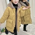 thumbnail image 5 of NAISIBABY Girls Puffer Jackets, Solid Color Keep Warm Fuzzy Cozy Hooded Winter Outwear Yellow 10-11T, 5 of 7