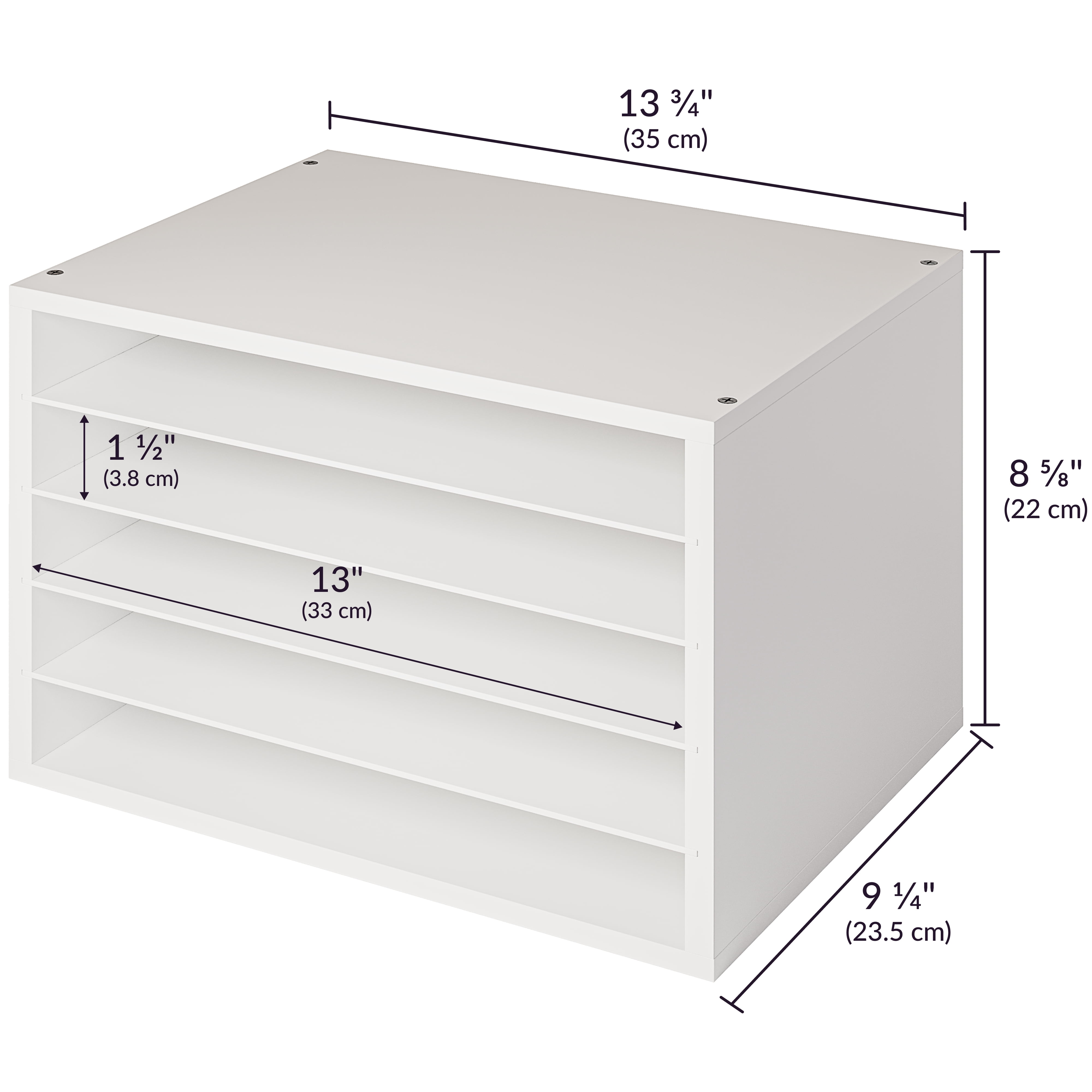 Ballucci 5 Tier Paper Organizer Letter Tray, Wood Desk File Organizer with Adjustable Shelves, Home Office School Letter/A4 Mail Sorter Magazine Holder - White