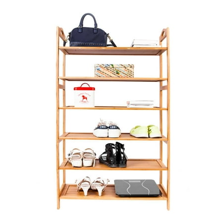 6-layer Portable Bamboo Board Shoe Rack Organizer Storage Cabinet
