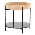 thumbnail image 5 of LumiSource Black Metal, Natural Wood, Black Marble Daniella End Table, 5 of 6
