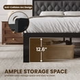 thumbnail image 4 of Bolvdo Bed Frame with Linen Upholstered Headboard, Queen, Metal Support, No Box Spring Needed, Grey, 4 of 7