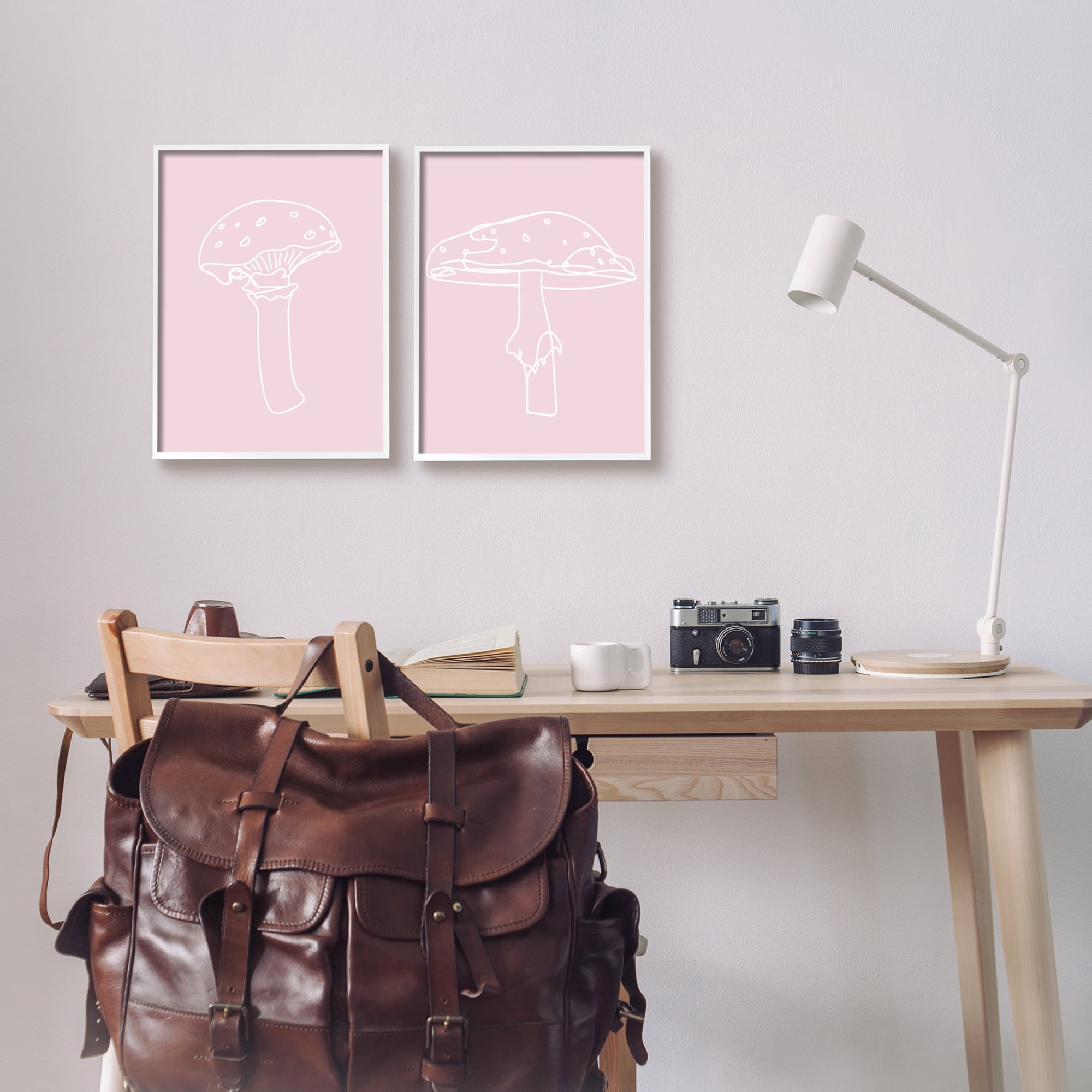 Stupell Industries Pastel Mushroom Doodles Botanical & Floral Painting White Framed Art Print Wall Art, 11 x 14, Set of 2