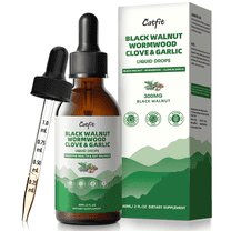 Black Walnut Wormwood Clove & Garlic Liquid Drops, Support Gut Cleanse & Digestive Health, 2 fl oz