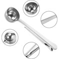 thumbnail image 3 of Coffee Measuring Spoon Sealing Clip, Coffee Bag Clip Stainless Steel Ground Coffee Coffee Scoop Spoon with Bag Sealing Clip 2 in 1 Dual-Purpose Measur, 3 of 5