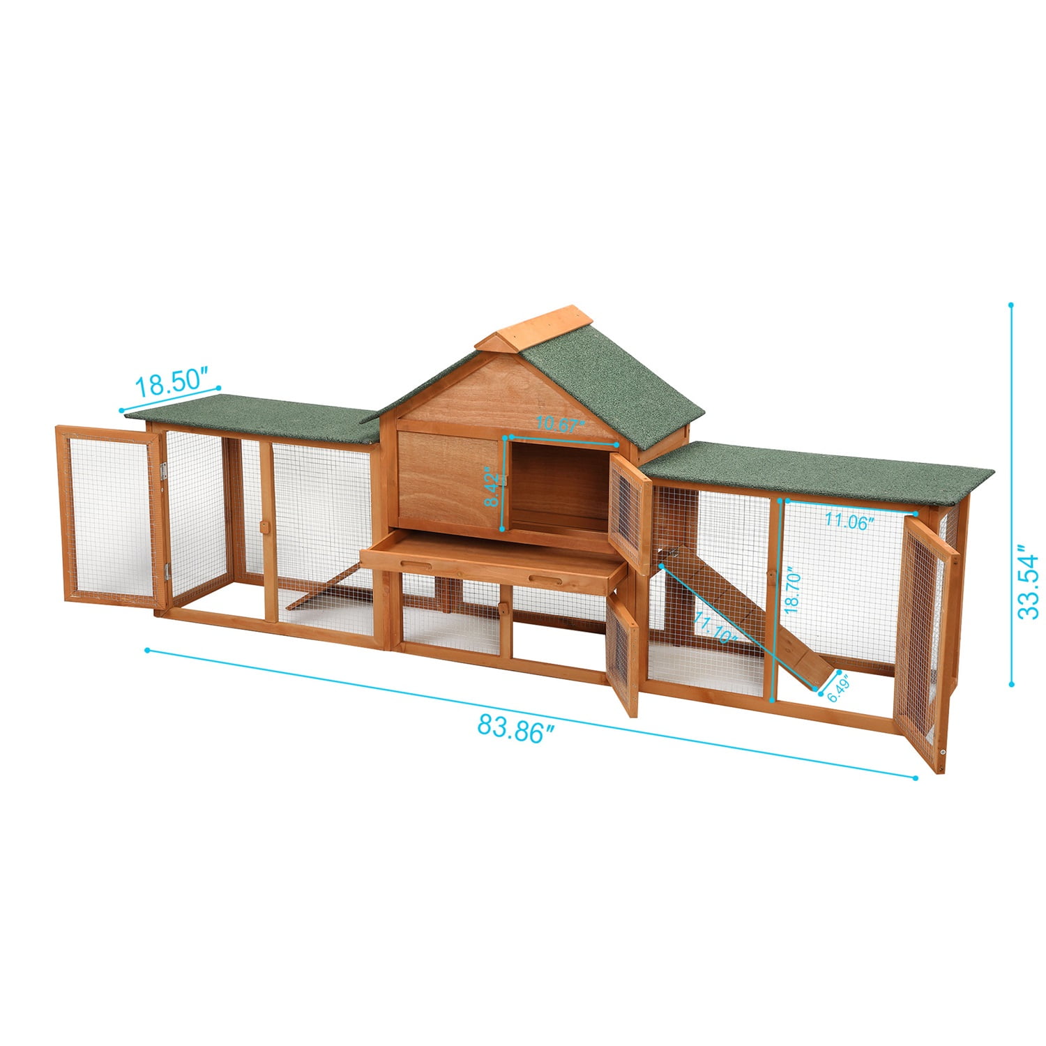 Pefilos 83" Large Rabbit Hutch Indoor and Outdoor Wooden Bunny Cage for Small Animals Pet House, Orange Pefilos 83" Large Rabbit Hutch Indoor and Outdoor Wooden Bunny Cage for Small Animals Pet House, Orange