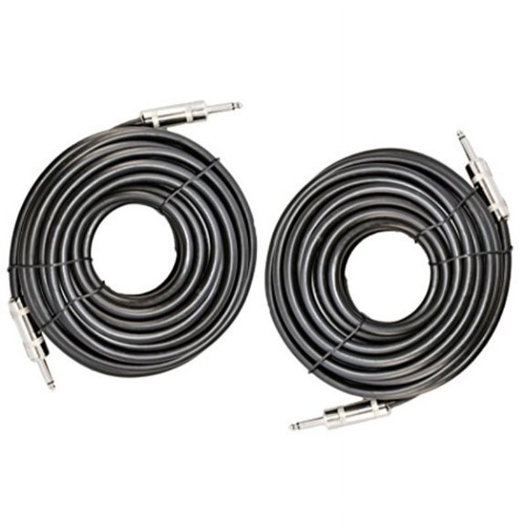 Ignite Pro 2x 1/4" to 1/4" 50 Ft. True 12 Gauge Wire AWG DJ/ Pro Audio Speaker Cable, Pair