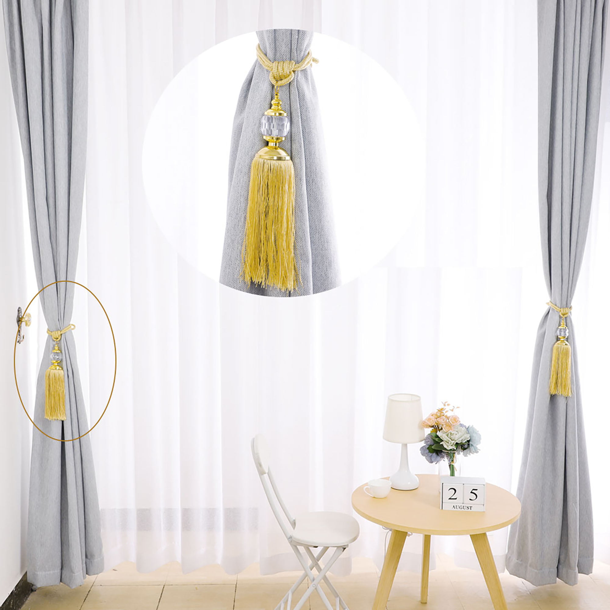 12" Luxury Tassel Curtain Tieback Holdback Window Decoration Long GOLD YELLOW 