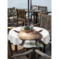 thumbnail image 2 of Outdoor Tablecloth with Umbrella Hole Zipper Happy Groundhog Day Round Tablecloth 54" Waterproof Outside Table Cloth Funny Cute Animal Spring Pastoral Patio Table Cover Tablecloths for Picnic Party, 2 of 8