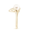 thumbnail image 3 of Angara Freshwater Cultured Pearl Wave Shank Ring in 14K Yellow Gold for Women | June Birthstone Jewelry for Her, 3 of 8