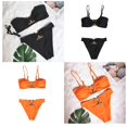 thumbnail image 1 of 2 juegos de bikini de piezas para mujer, con tiras, , bandeau, de corte alto, de brasileño, de para Baoblaze Traje de bikini de mujer, 1 of 8