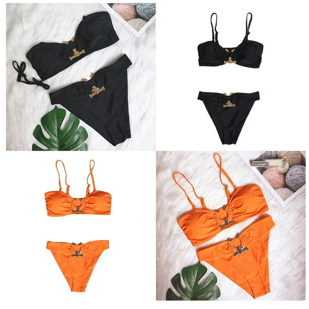 2 juegos de bikini de piezas para mujer con tiras bandeau de corte alto de brasileno de para Baoblaze Traje de bikini de mujer Walmart en linea
