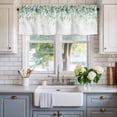 thumbnail image 2 of Watercolor Blue Valances for Windows Eucalyptus Leaves Rod Pocket Curtain Valance Window Treatment Short Curtains for Kitchen Living Room, 54"x18", 2 of 9